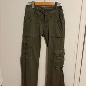 Garage Olive Wide Leg Cargo Pants